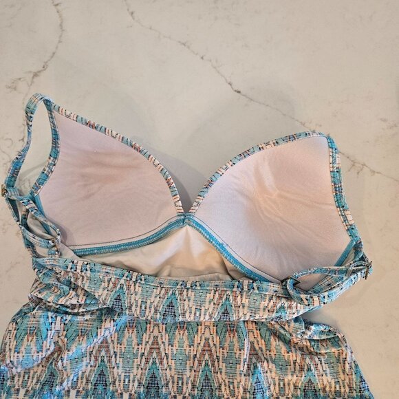 La BLANCA Multi Milano Embroidered Pink, Blue Tankini Swim Top, US 4 - Picture 7 of 10